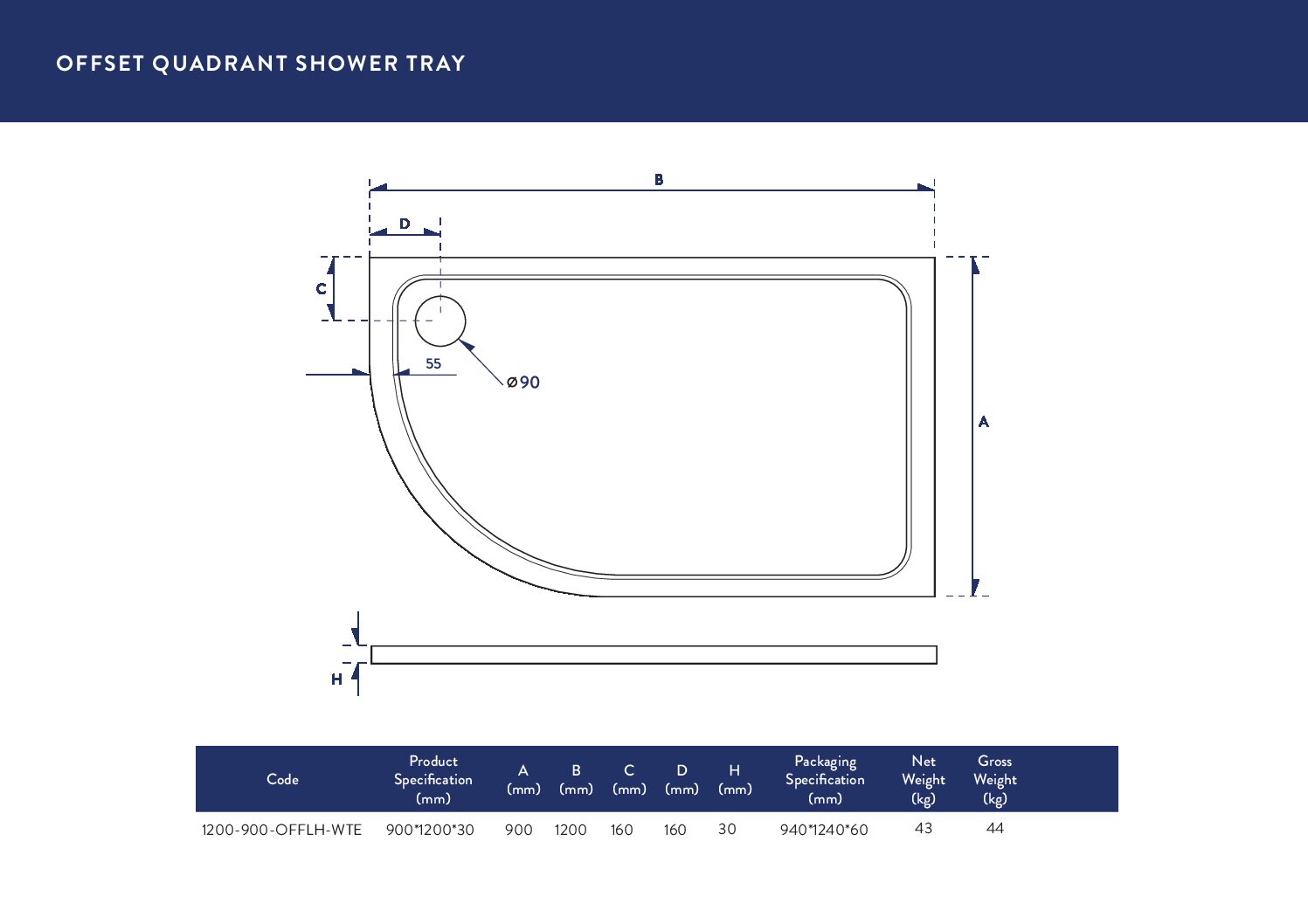 Offset Tray