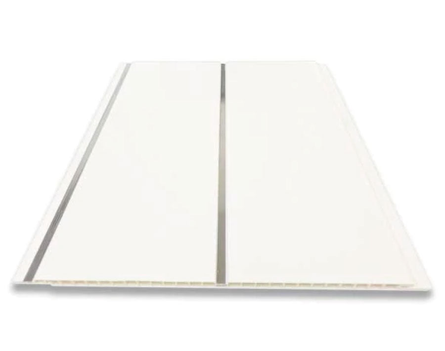 White With Silver 2 Strip Ceiling 250mmx2700mmx8mm