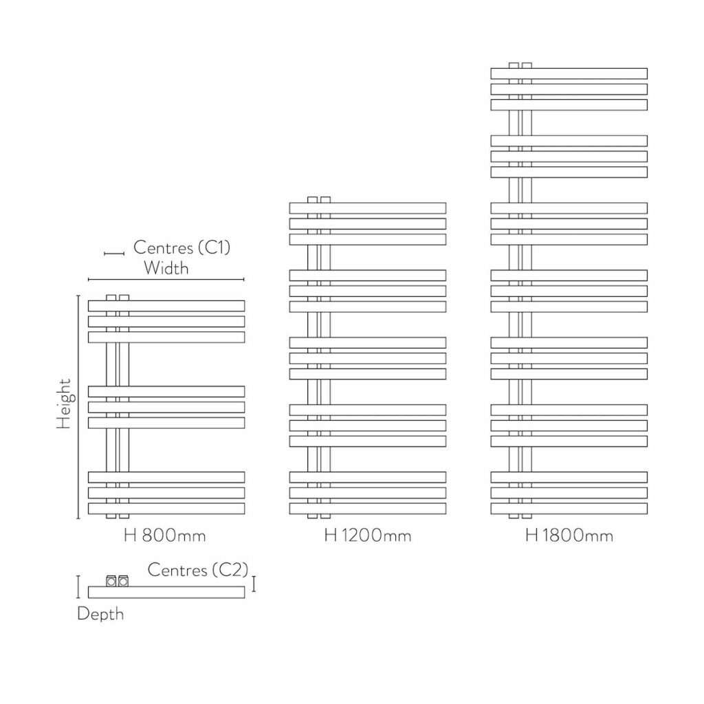Lizz 600X1800 Carbon Anthracite Towel Rail