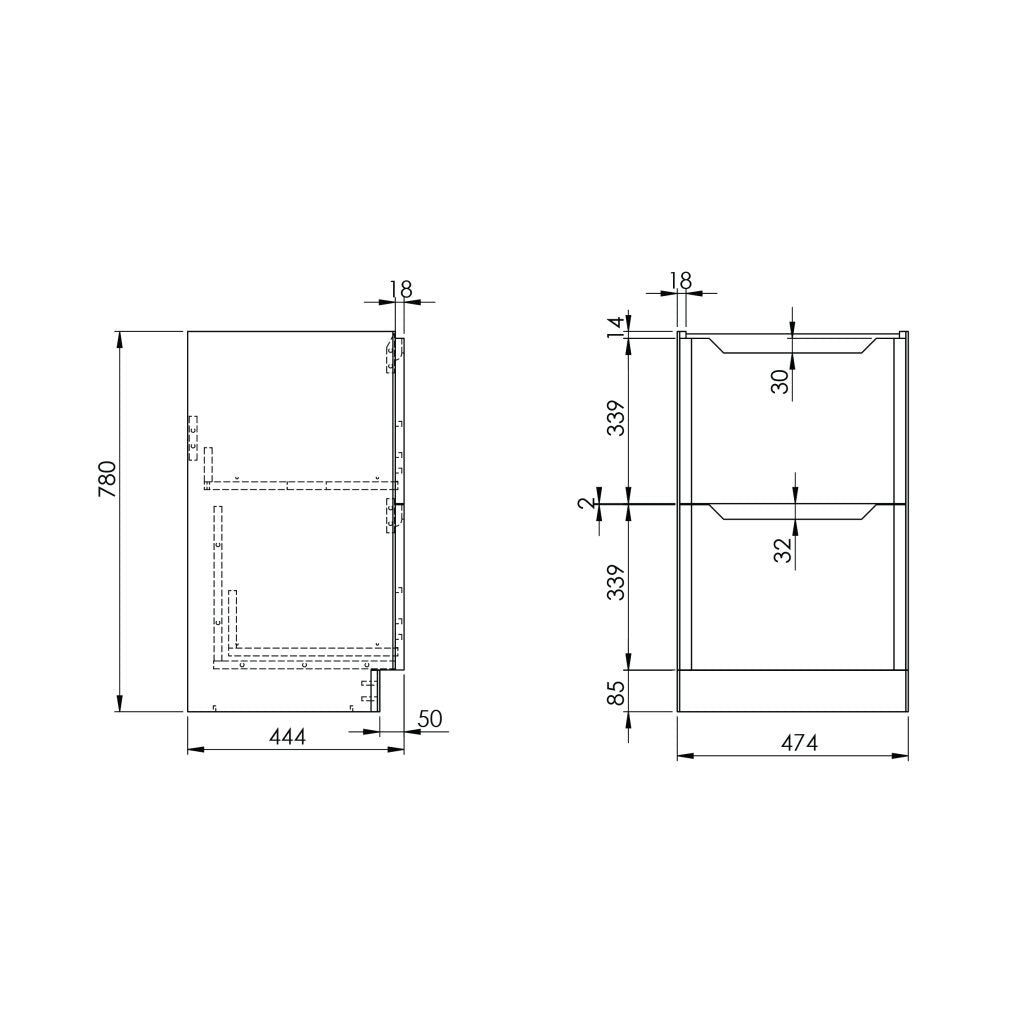 Serena 500 Floor Standing Vanity Unit