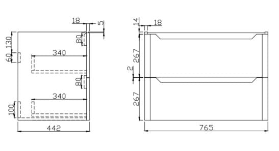 Serena 800 Wall Hung Vanity Unit