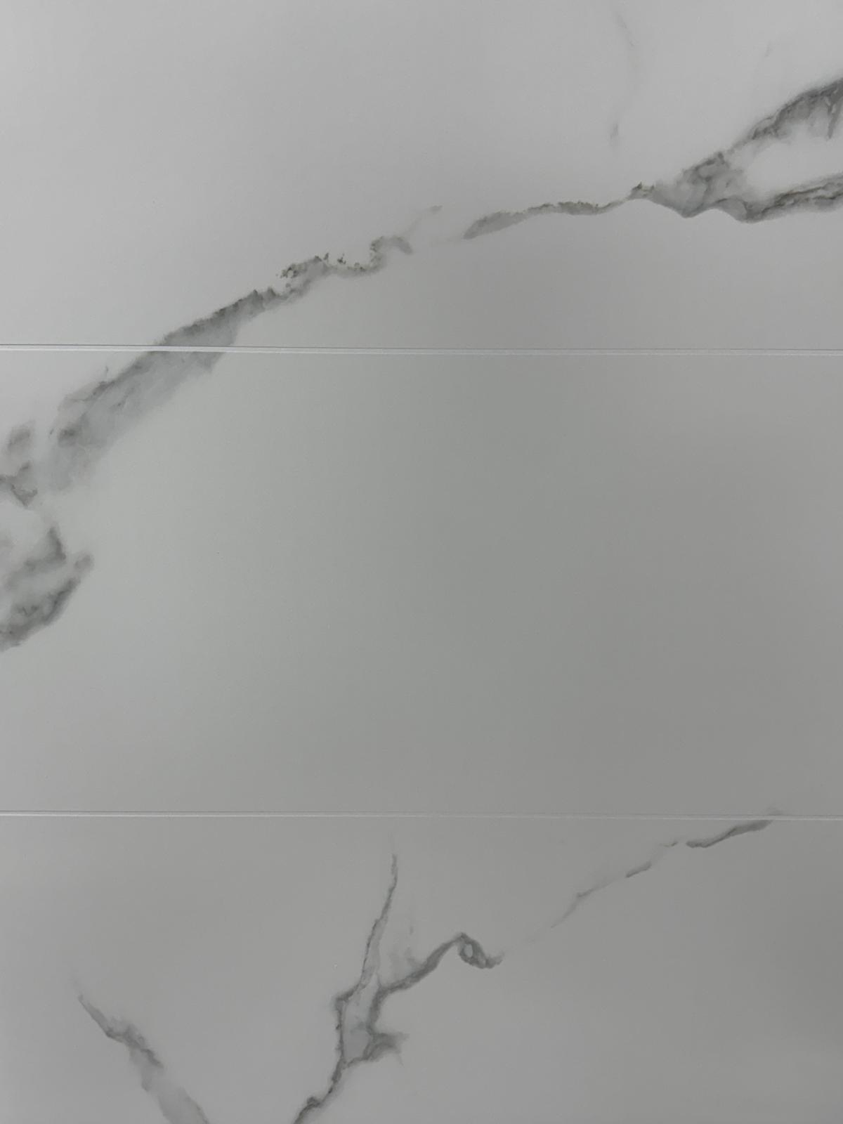 White Milan Marble Tile 600mmx2700mmx10mm (Pack of 2)