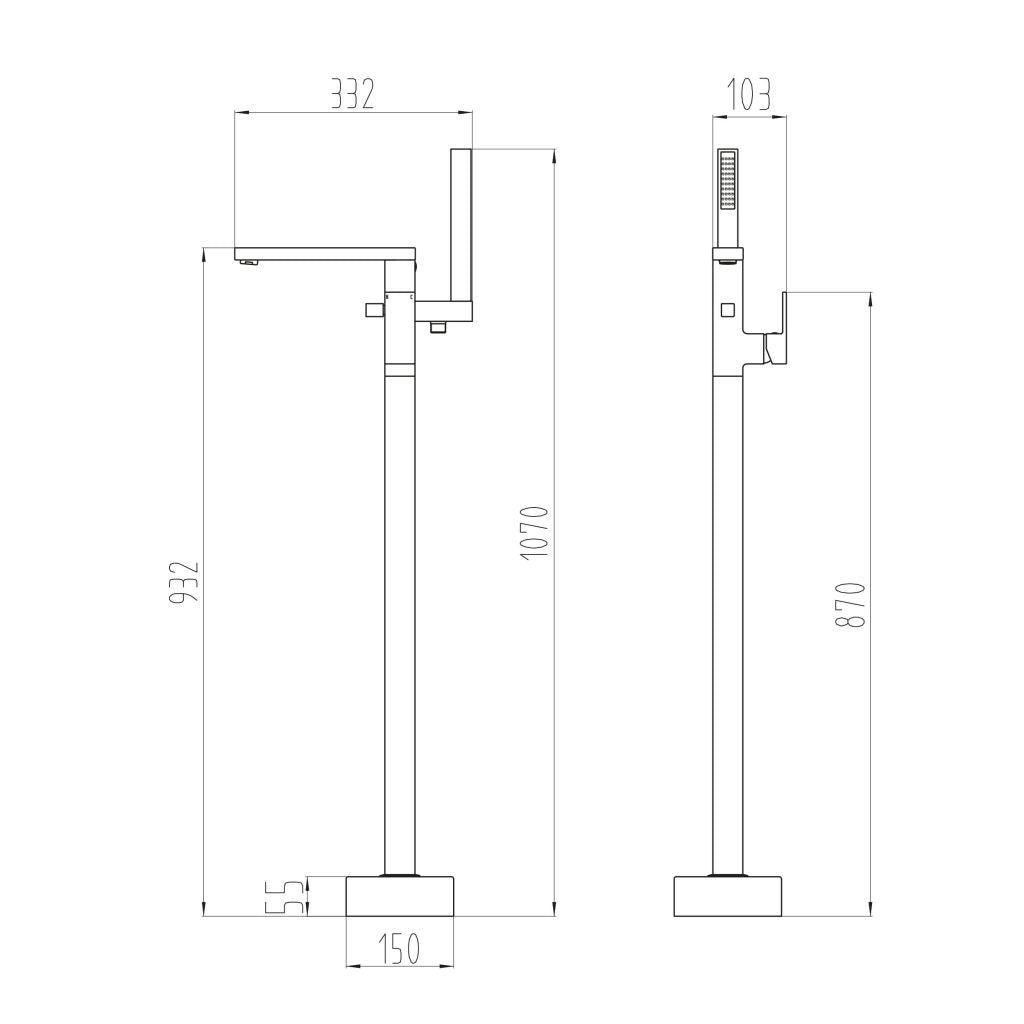 Ria Freestanding Bath Shower Mixer