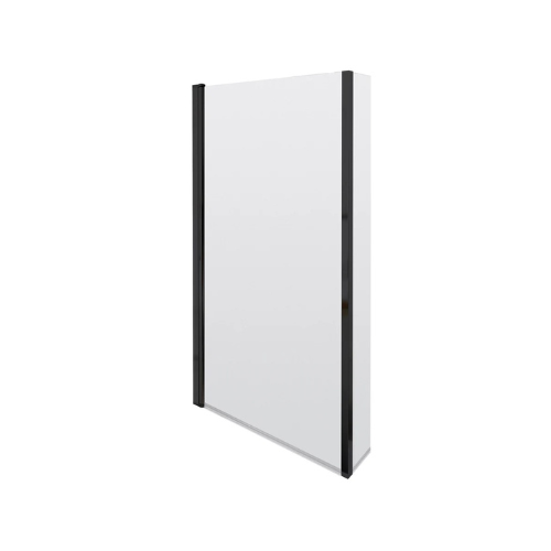 Black Square Bath Screen With Fixed Return