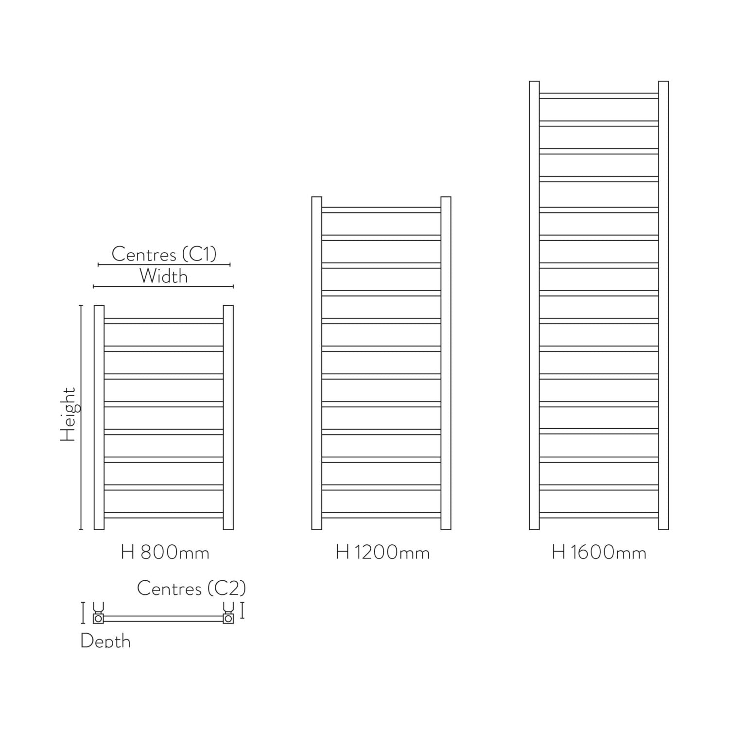 Webb Gunmetal 500x1200 Towel Rail