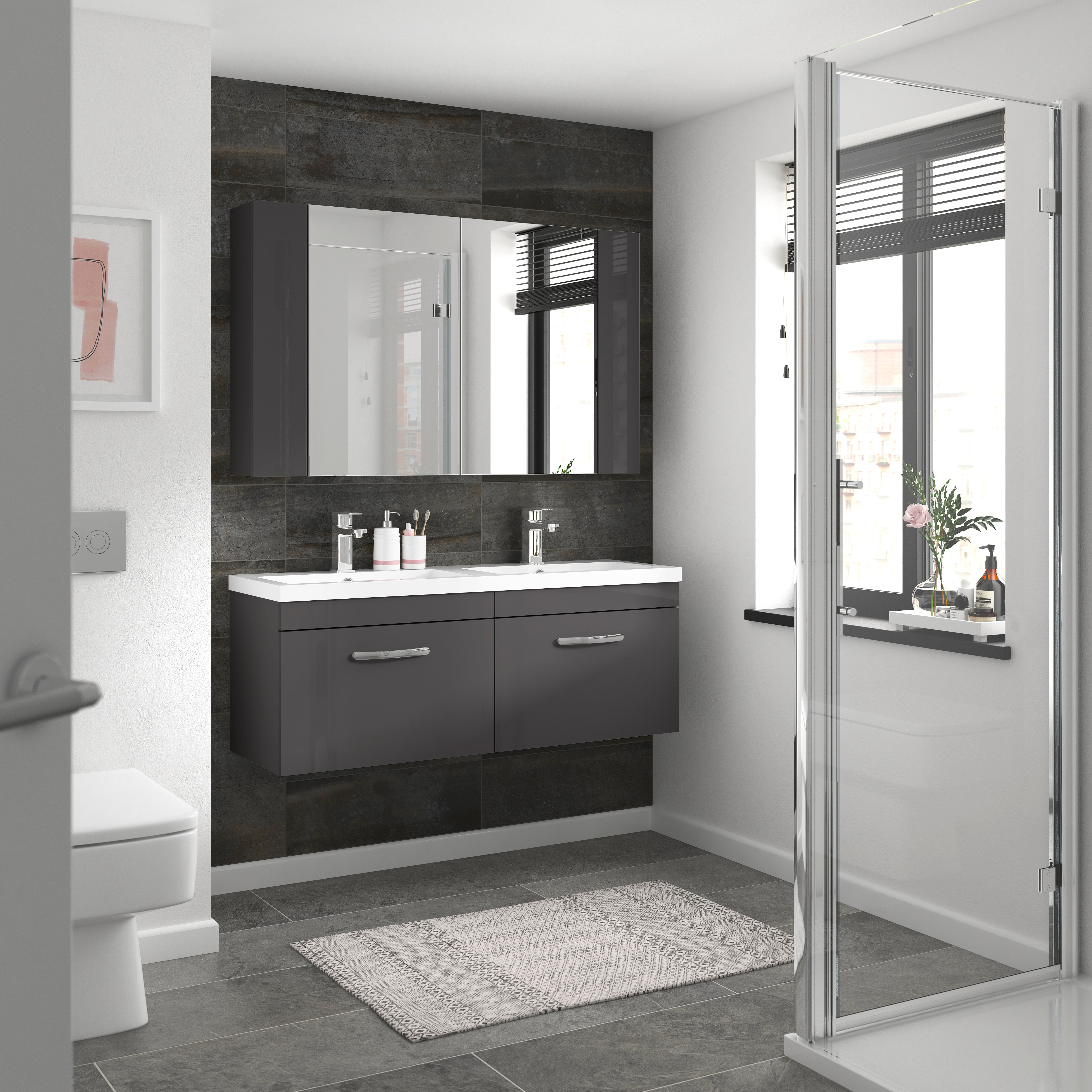 Reina 1200mm Wall Hung 2-Drawer Vanity
