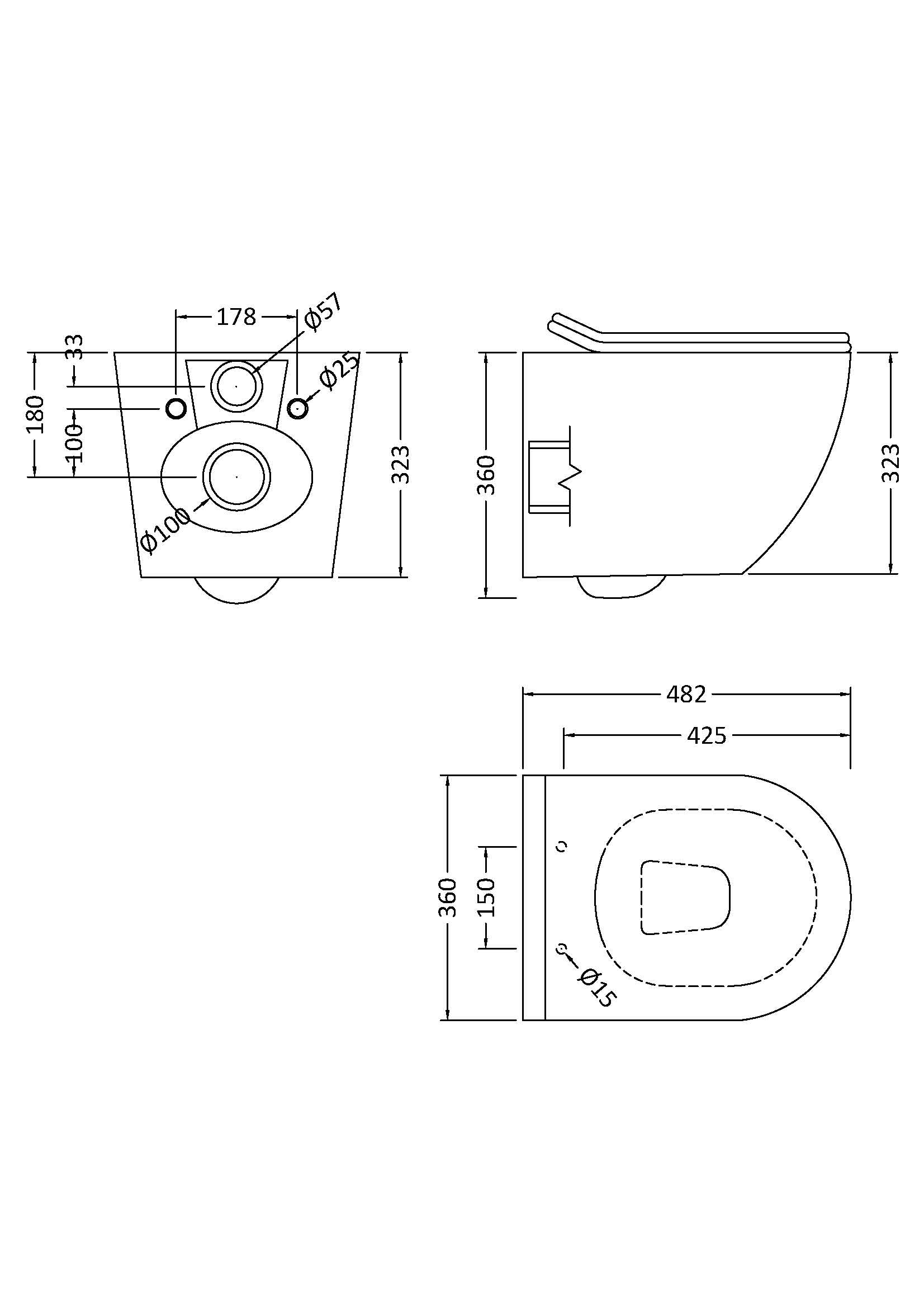 Wall Hung Rimless Pan & Soft Close Seat