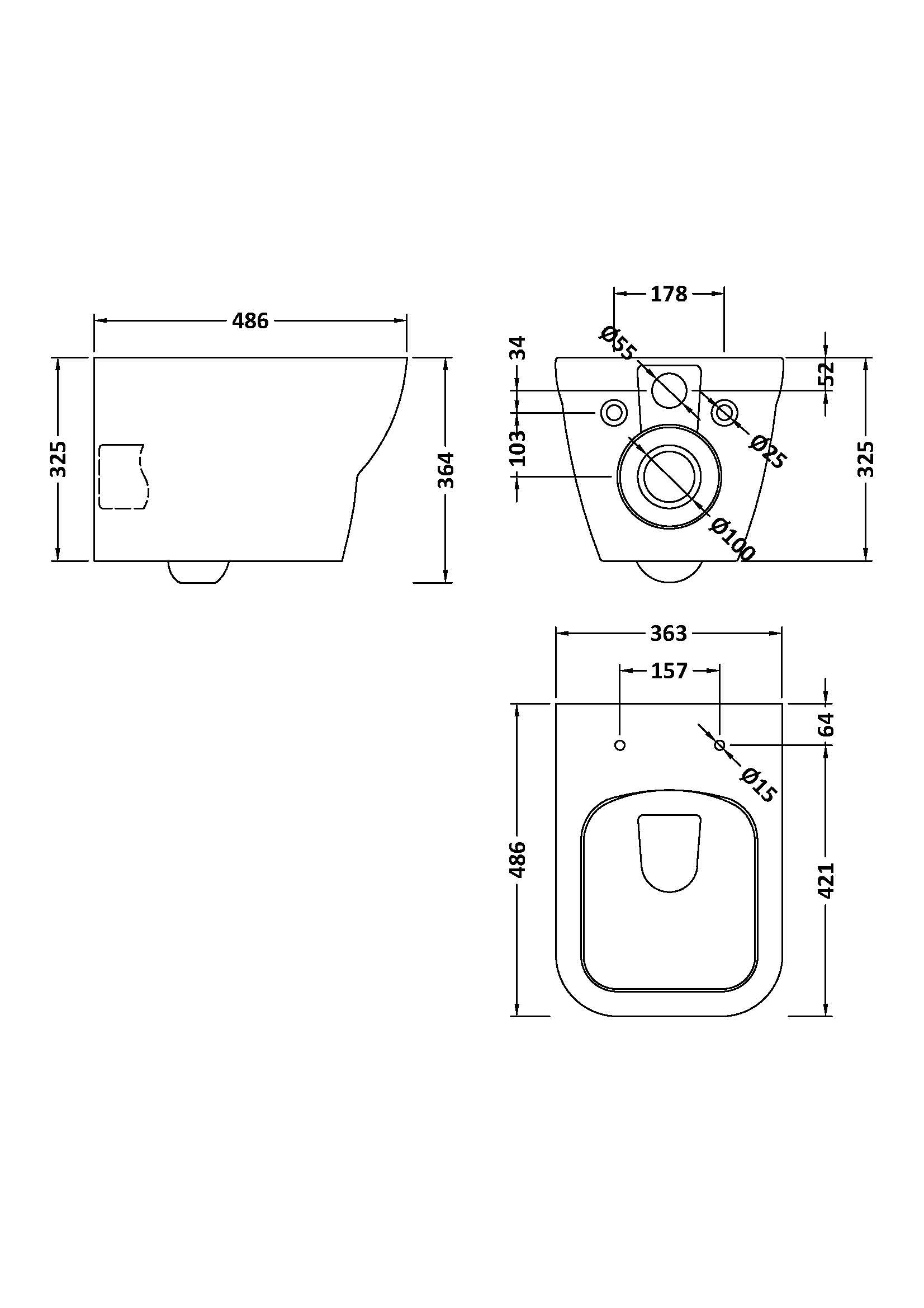Rimless Wall Hung Pan & Seat