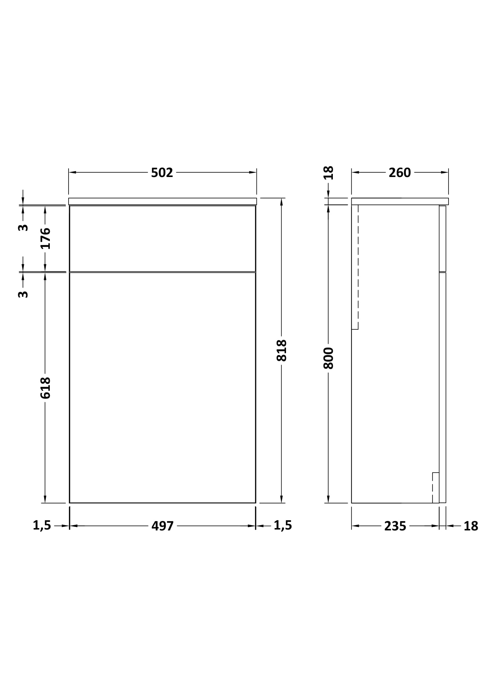 Arko Floor Standing WC Unit 500mm