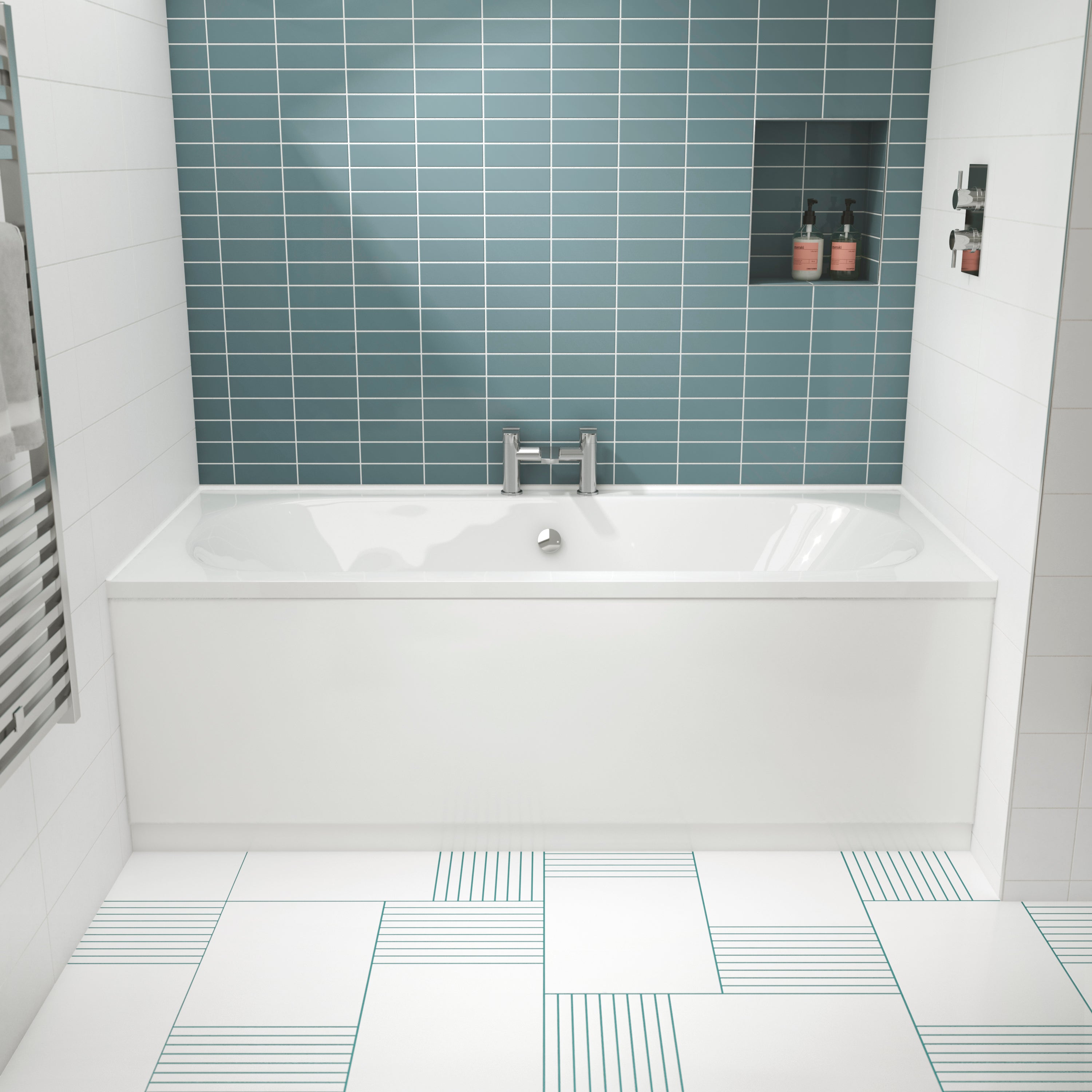 Round Double Ended Bath 1700MM Width 700MM Depth 385MM