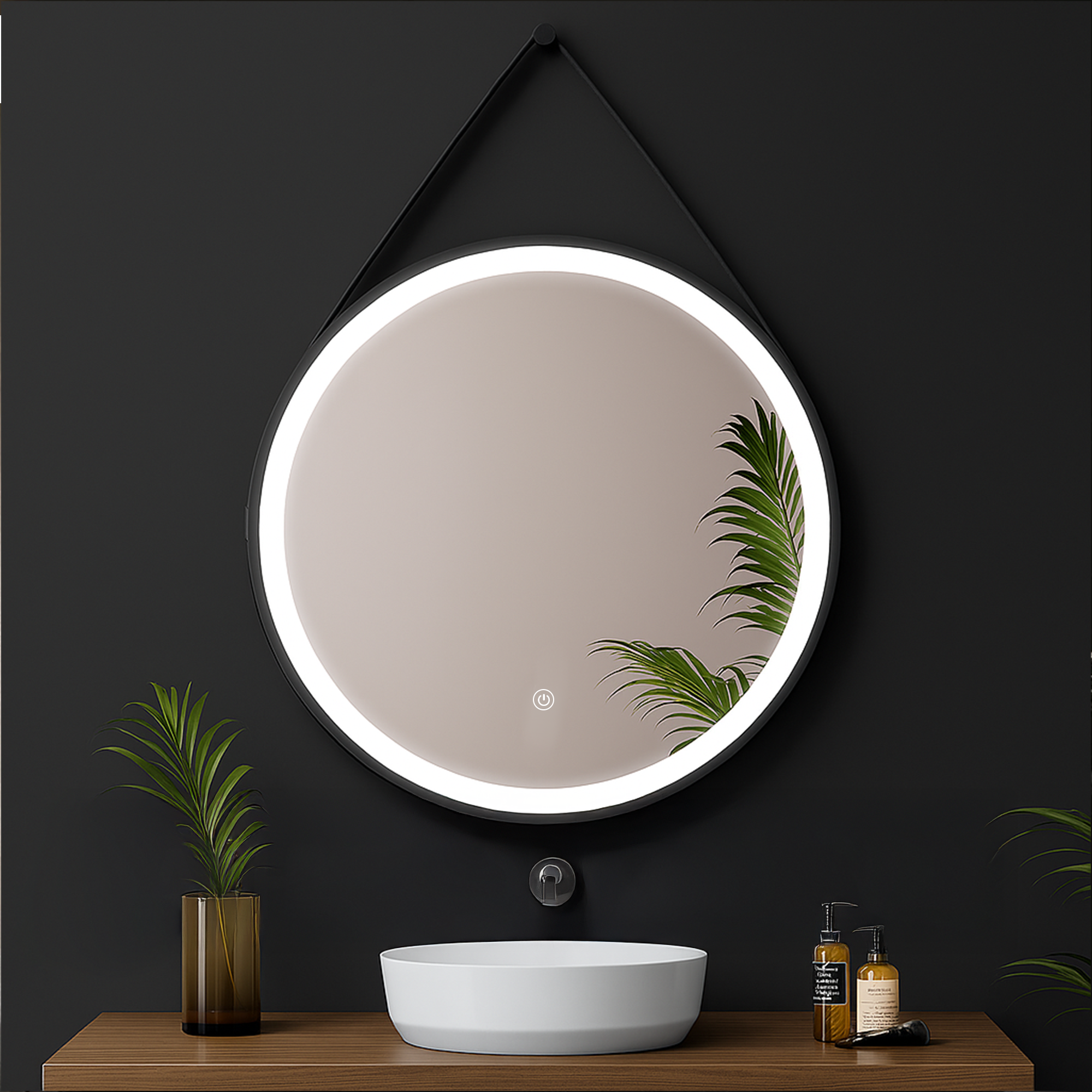 Arko 600x600mm Round LED Bathroom Mirror – Wall Mounted Illuminated Vanity Mirror