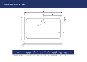 1000x9000 Shower Tray