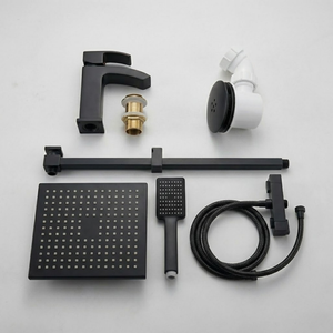 Arko Bathroom Vista Mixer Shower & Basin Mixer Tap Sets with Bath Shower Waste – Black