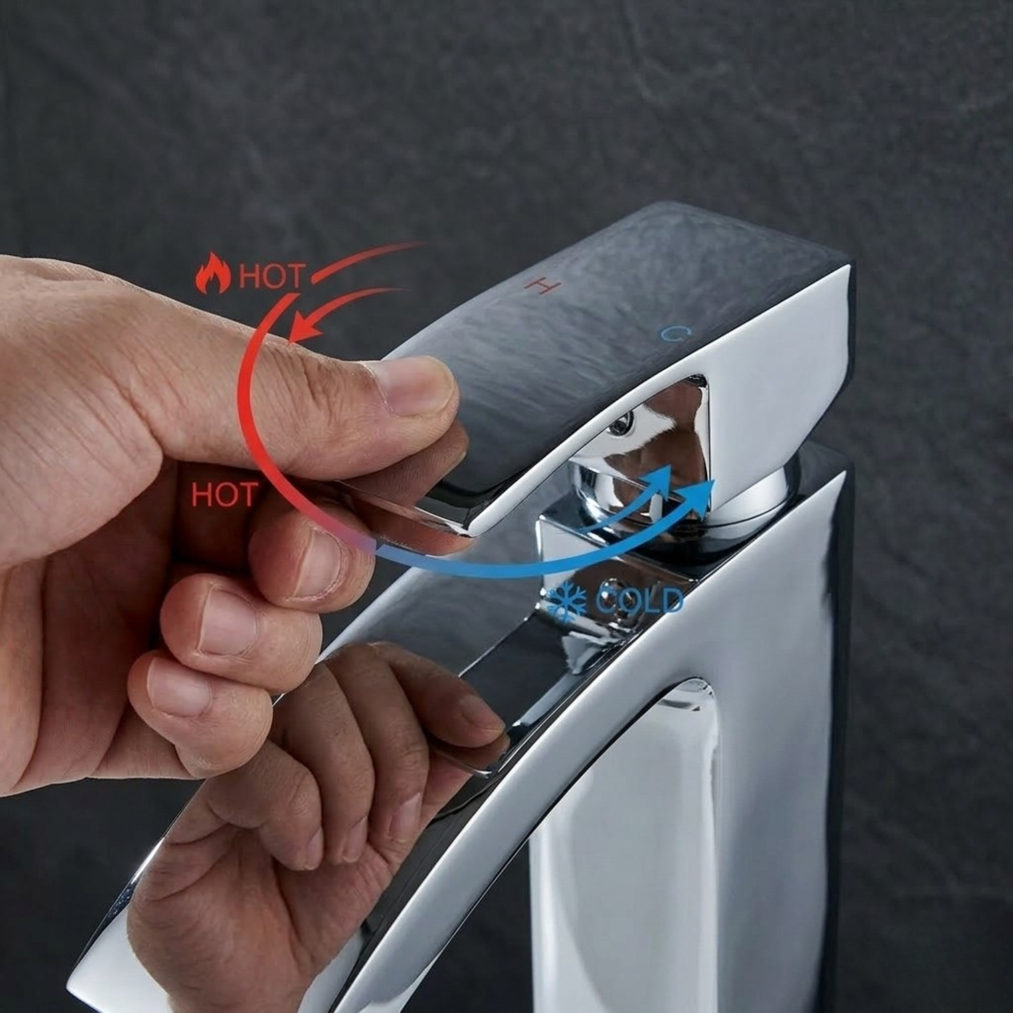 Vista Chrome Square Basin Mixer Tap