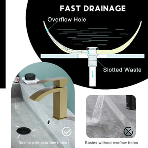 Vista Brass Square Basin Mixer Tap Brass