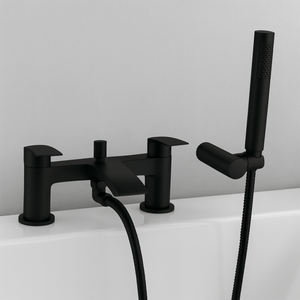 Arko Capri Basin Mixer Tap & Bath Shower Set with Bath Waste – Black