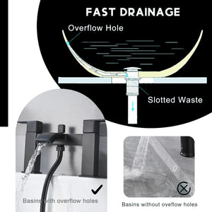 Vista Modern Black Bath Shower Mixer with Shower Kit – Matte Black