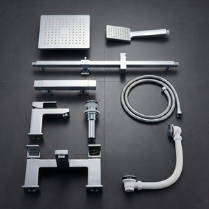 ARKO Verda Basin Mixer Tap, Bath Filler & Thermostatic Mixer Shower Set with Bath Waste – Chrome
