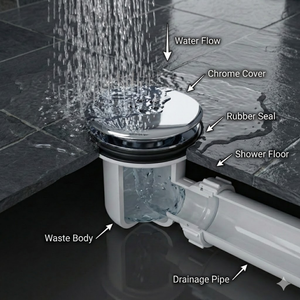 ARKO Bathroom Round Thermostatic Mixer Shower with Riser Rail, Shower Waste & Twin head - Chrome