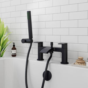 Capri Black Bath Shower Mixer Tap with Shower Kit