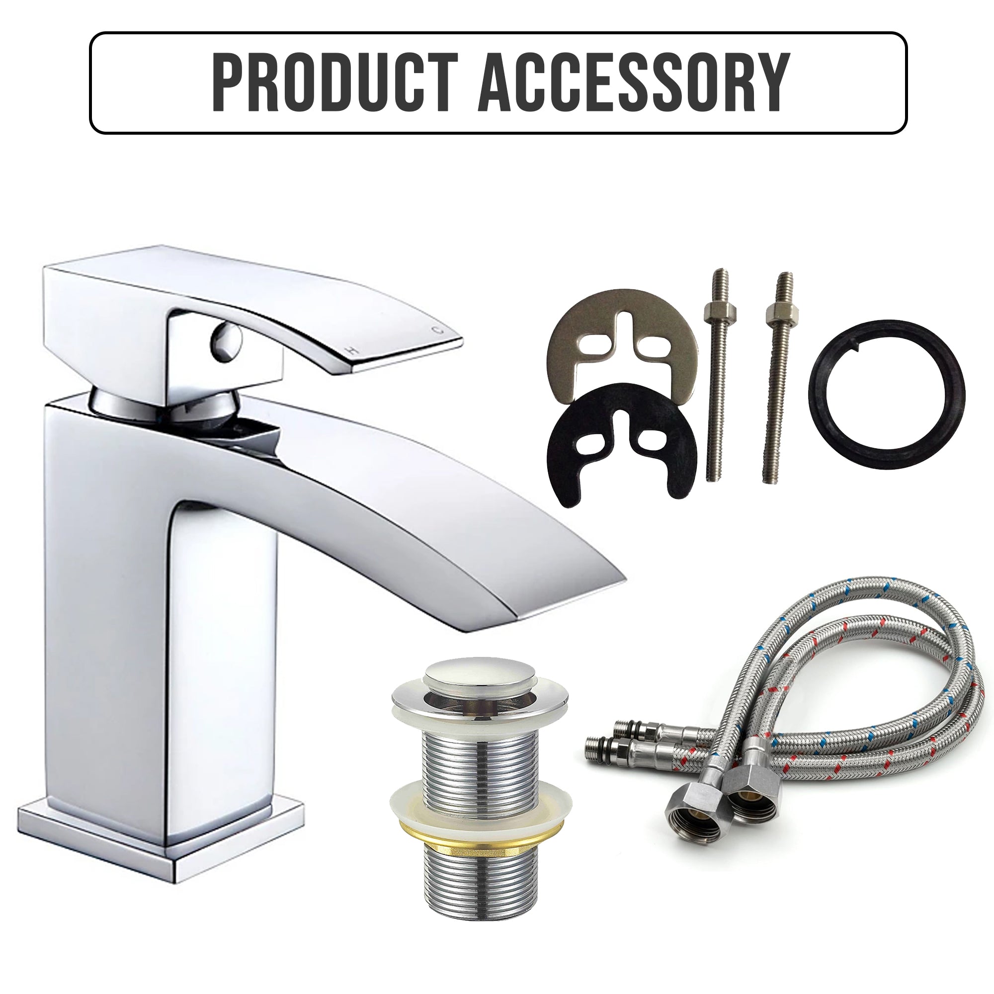 Vista Chrome Square Basin Mixer Tap