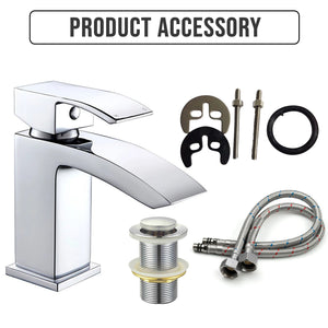 Vista Chrome Square Basin Mixer Tap