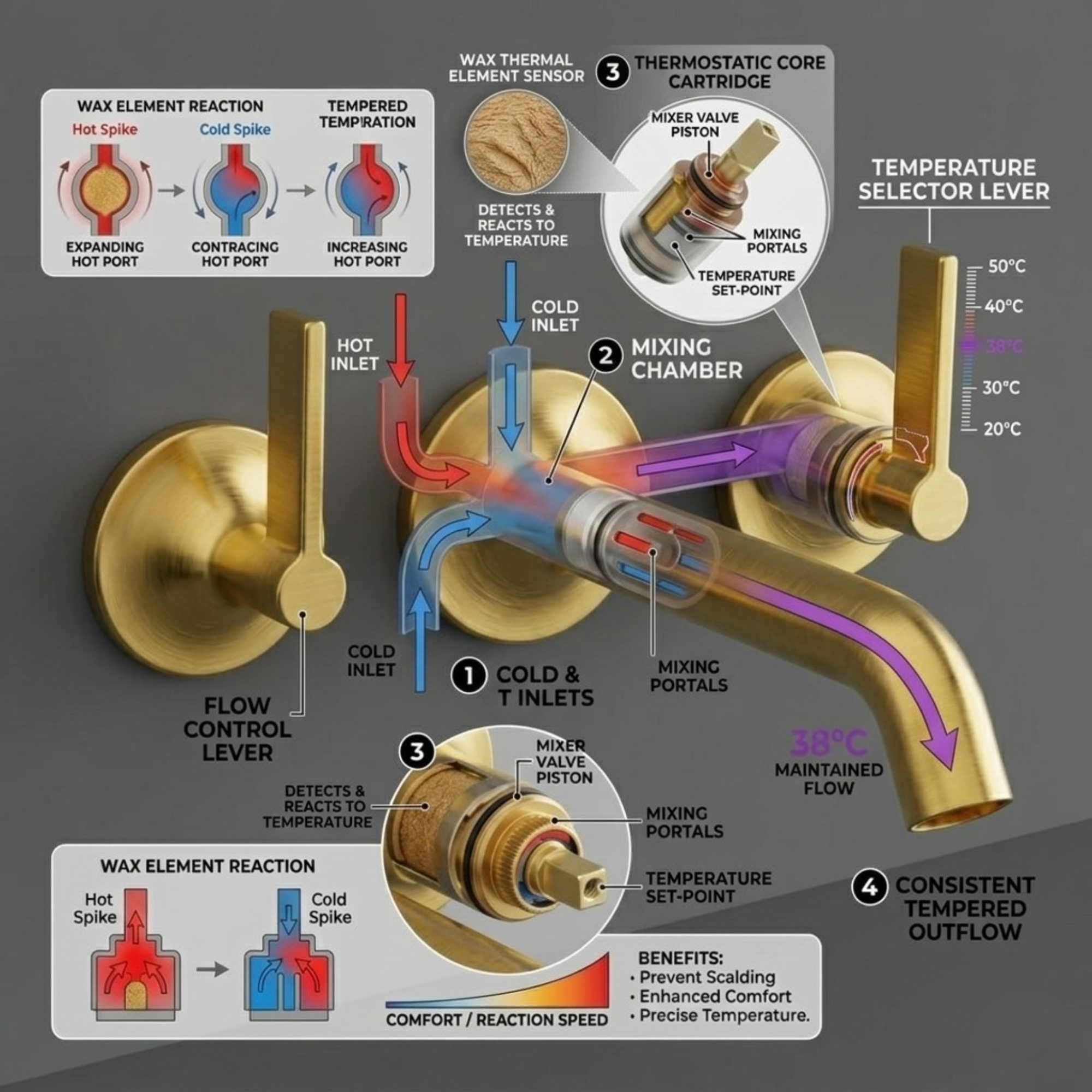 Arlo Bath Filler – Brass