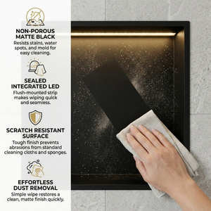 ARKO Shower Niche with LED Light Wall Insert, Bathroom Shower Storage Shelf, BLACK