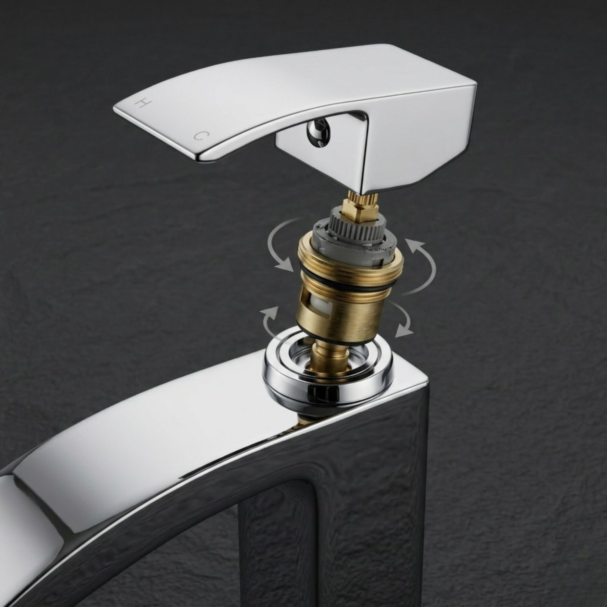 Vista Chrome Square Basin Mixer Tap