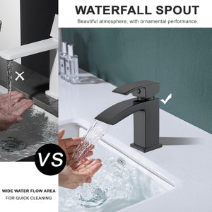 Vista Black Square Basin Mixer Tap Black