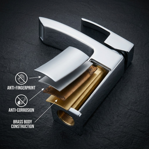 Vista Chrome Square Basin Mixer Tap