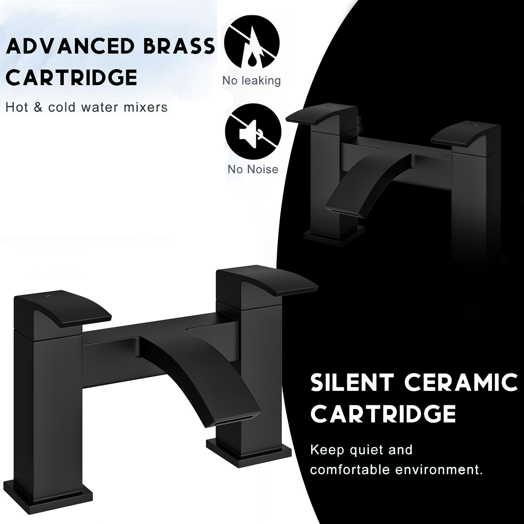 Vista Bath Filler Matte Black