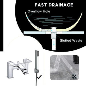 Vista Modern Bath Shower Mixer Tap with Shower Kit – Chrome