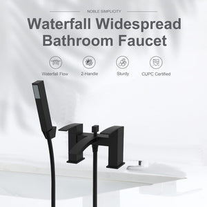 Vista Modern Black Bath Shower Mixer with Shower Kit – Matte Black