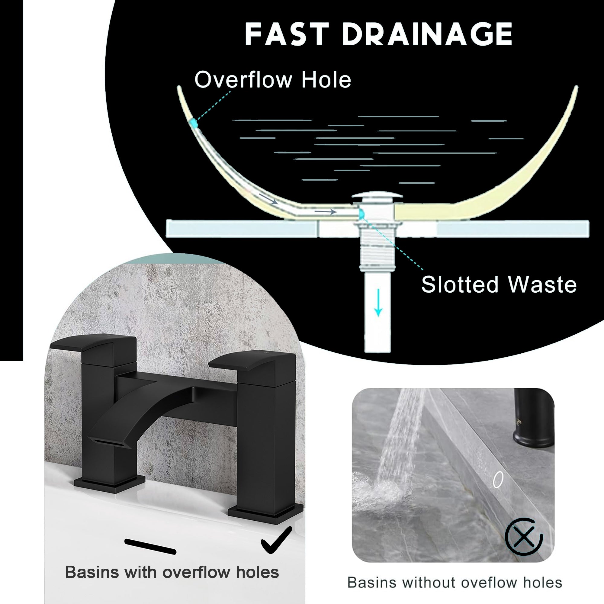 Vista Bath Filler Matte Black