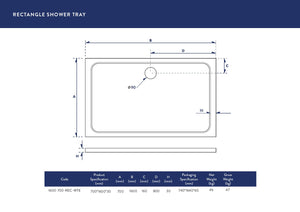 1600X700 Shower Tray