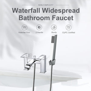 Vista Modern Bath Shower Mixer Tap with Shower Kit – Chrome