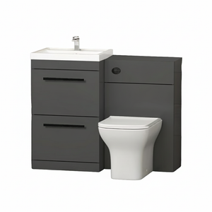 Arko 600mm Vanity Unit Bathroom Furniture Set with Basin, Concealed Toilet Pan & Soft-Close Seat – Anthracite