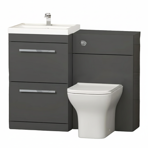 Arko 600mm Vanity Unit Bathroom Furniture Set with Basin, Concealed Toilet Pan & Soft-Close Seat – Anthracite