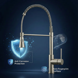 Arko TIRARE Pull Out Spray Kitchen Tap - Brushed Nickel