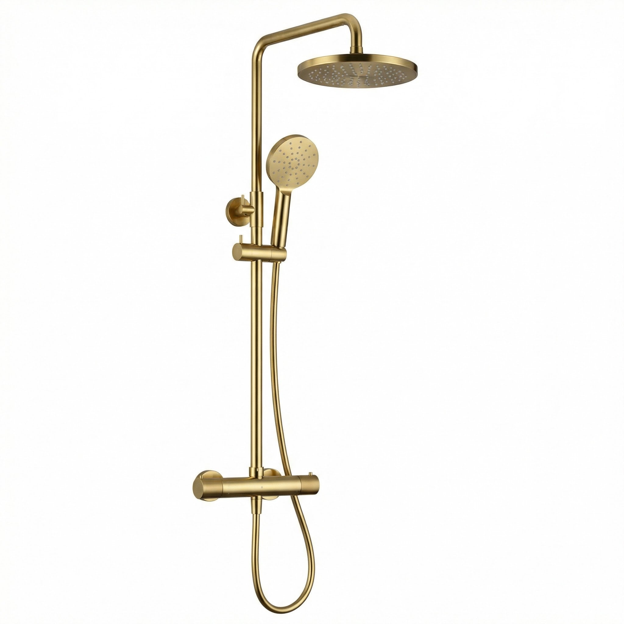 Arko Modern Round Thermostatic Shower – Brass