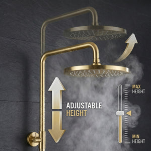 Arko Modern Round Thermostatic Shower – Brass