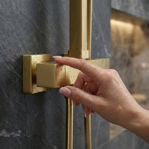 Arko Modern Square Thermostatic Shower – Brass