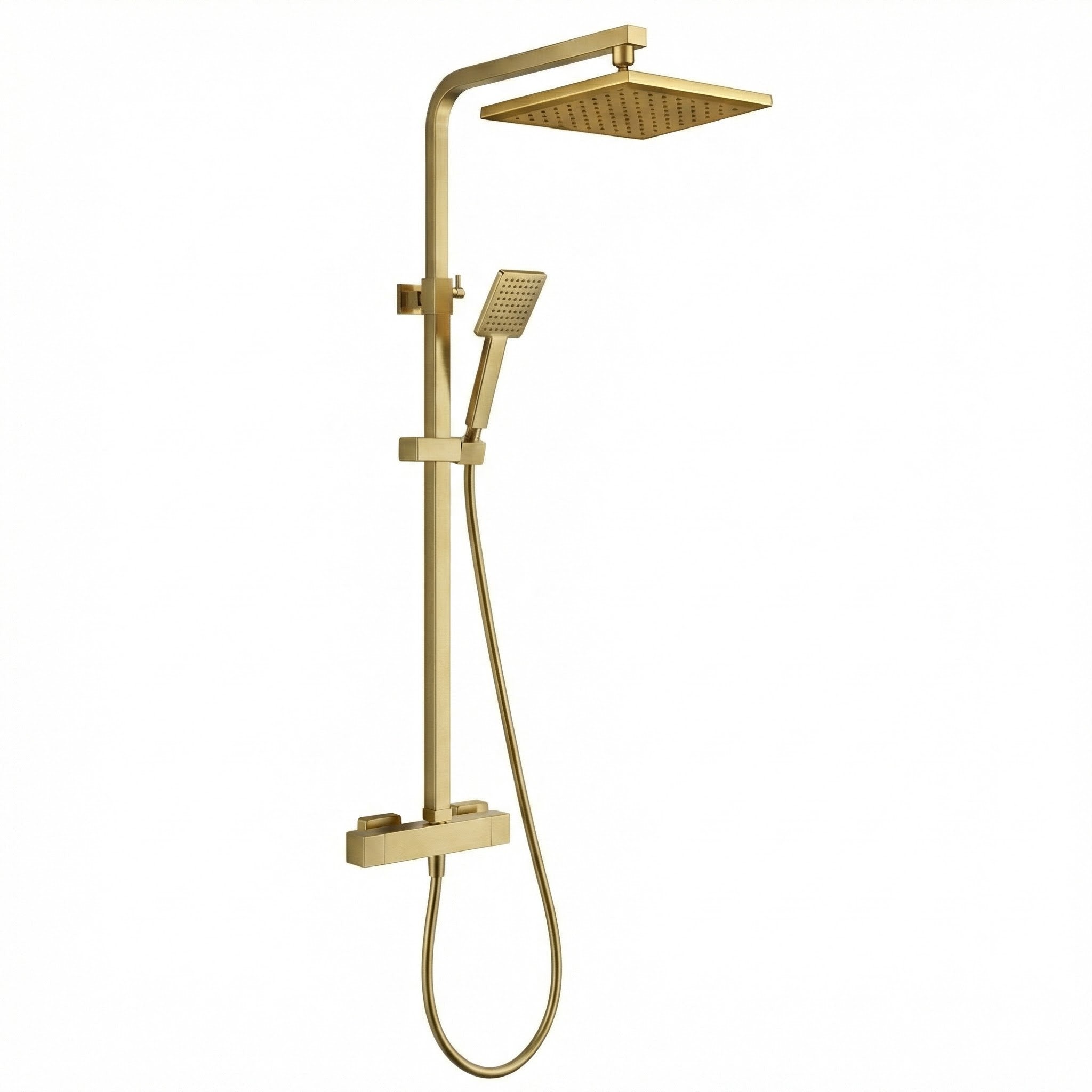 Arko Modern Square Thermostatic Shower – Brass