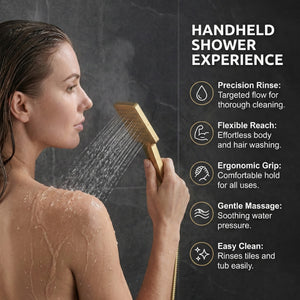 Arko Modern Square Thermostatic Shower – Brass