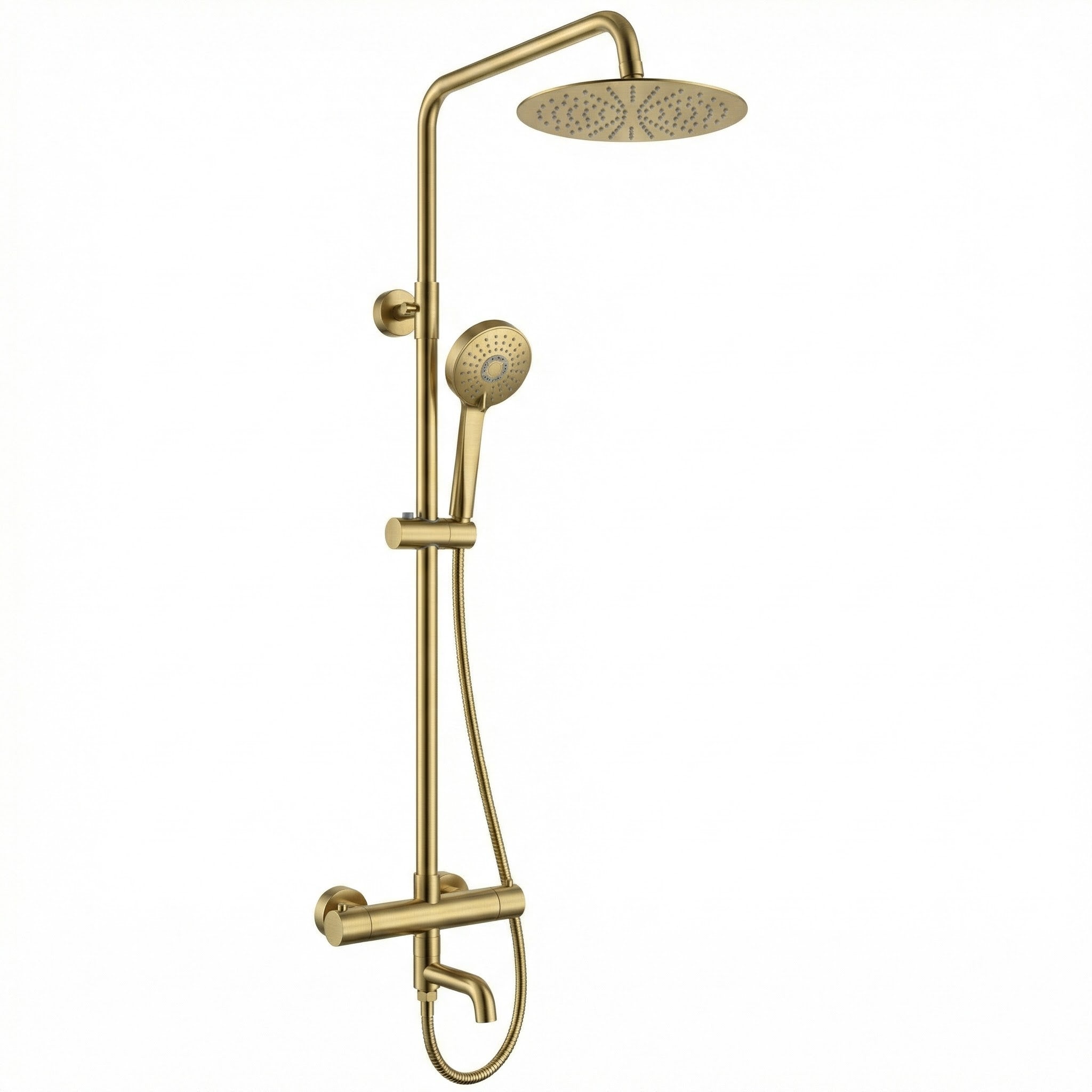 Arko Modern Round Thermostatic Shower with Filler – Brass