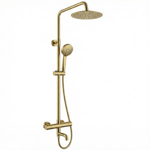 Arko Modern Round Thermostatic Shower with Filler – Brass