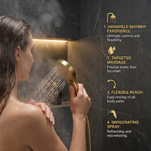 Arko Modern Round Thermostatic Shower with Filler – Brass