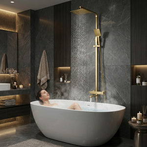 Arko Modern Square Thermostatic Shower  with Filler – Brass