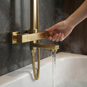 Arko Modern Square Thermostatic Shower  with Filler – Brass